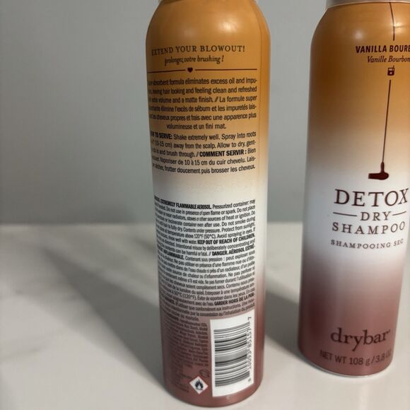 (2) DRYBAR  Detox Dry Shampoo Vanilla Bourbon Secnt 3.8 Oz New Lot of 2 - Picture 4 of 6